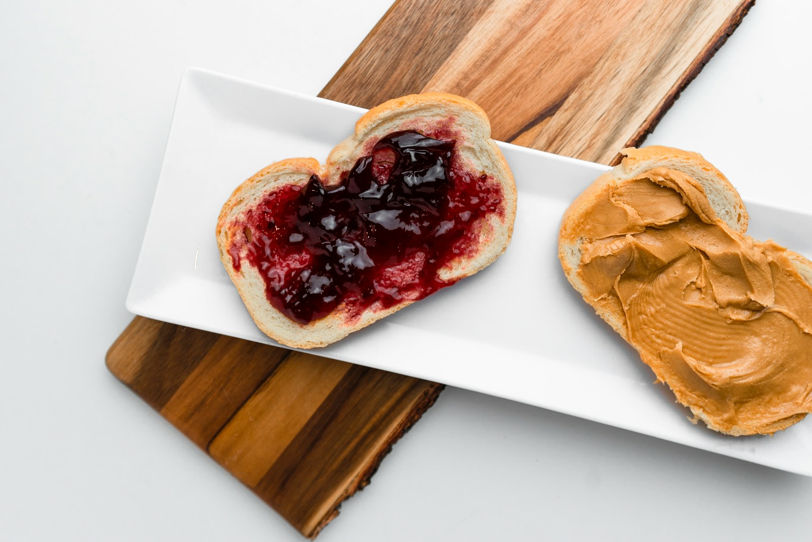 Bread with Peanut butter and blueberry jam