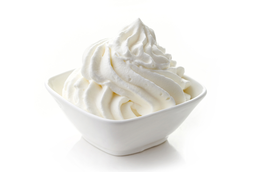 a bowl of whipped cream