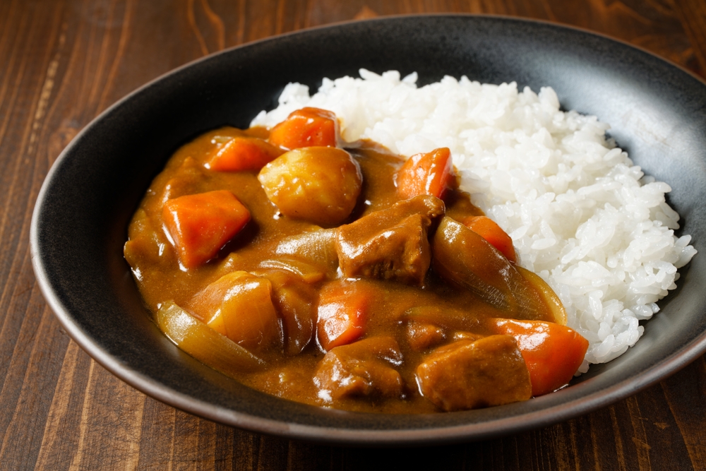 a plate of rice and japanese curry