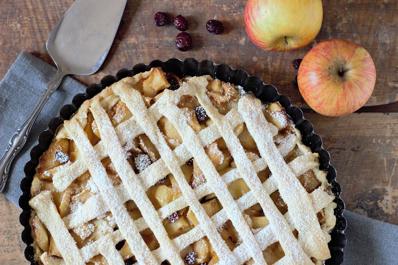 close up of a delicious apple pie