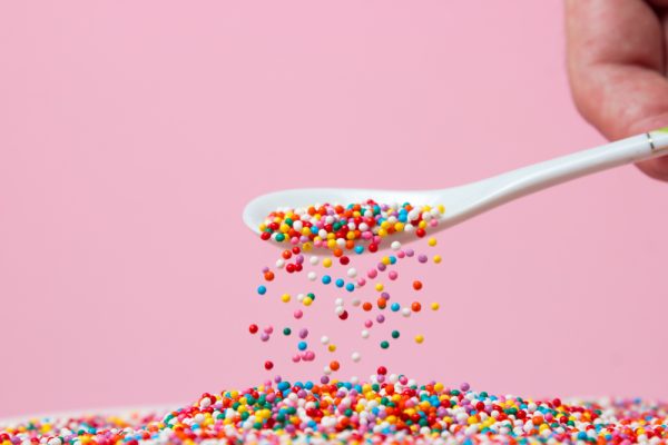 Confectionery sprinkles topping for desserts and pastries