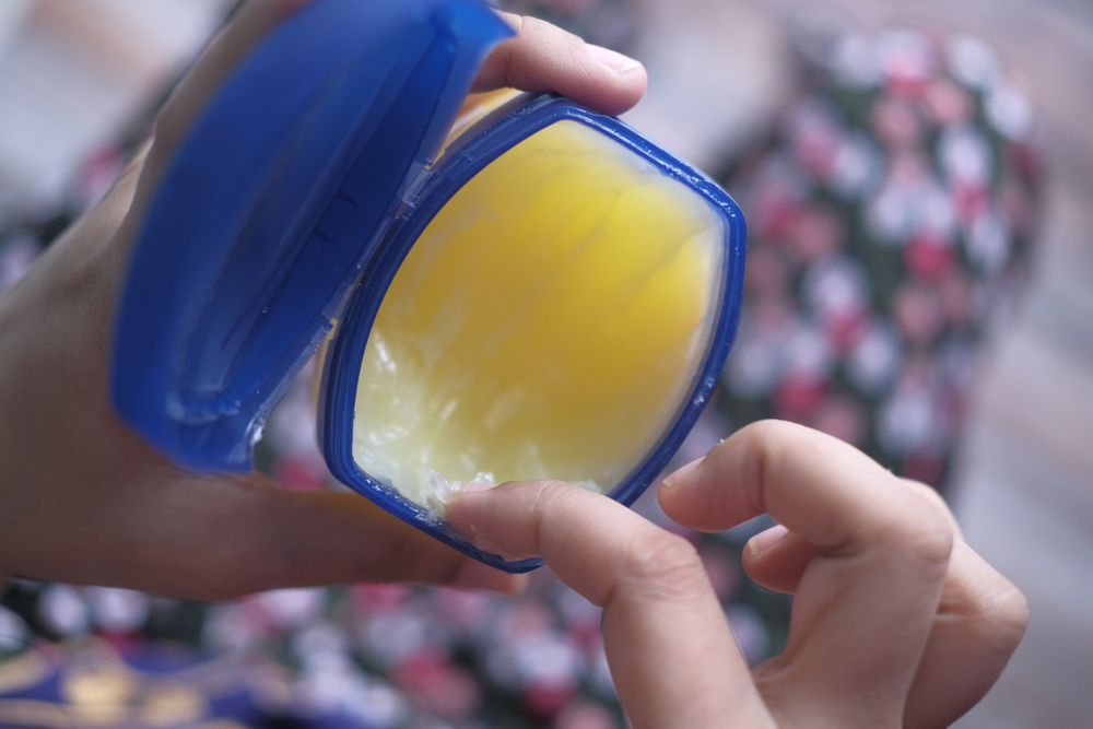 top view of young women use Vaseline